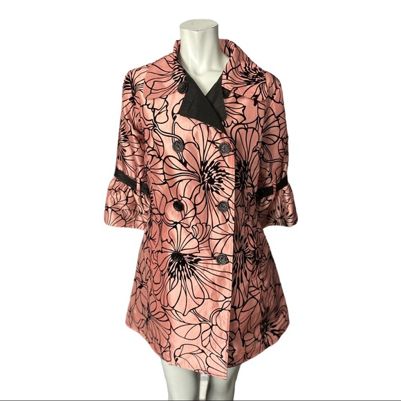 Lindi Jackets & Blazers - Lindi Reversible Pink Double Breasted Taffeta Coat